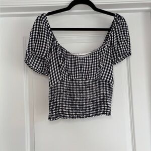 Abercrombie Black and White Gingham Women's Top